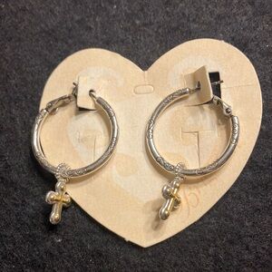 Brighton Silver and Gold Geometric Earrings